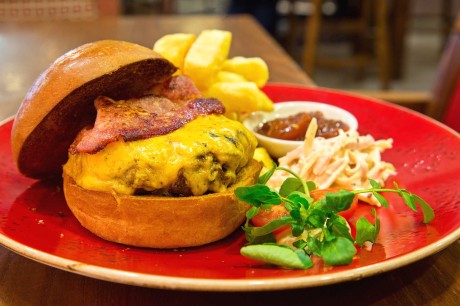 Burger with bacon and cheese